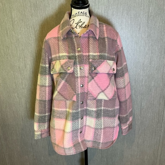 Blank NYC Pink and Gray Plaid Jacket Size Medium - Picture 12 of 12